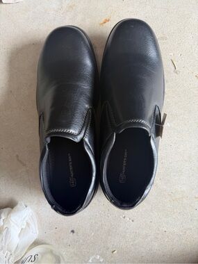Men's Black Slip-On Leather Loafers - size 12 W